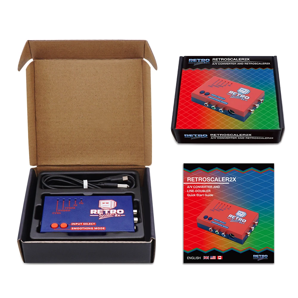 

RetroScaler2x A/V к HDMI-совместимый преобразователь и линейный дубликатор для ретро игровых консолей PS2/N64/NES/Dreamcast/Saturn от Bitfunx