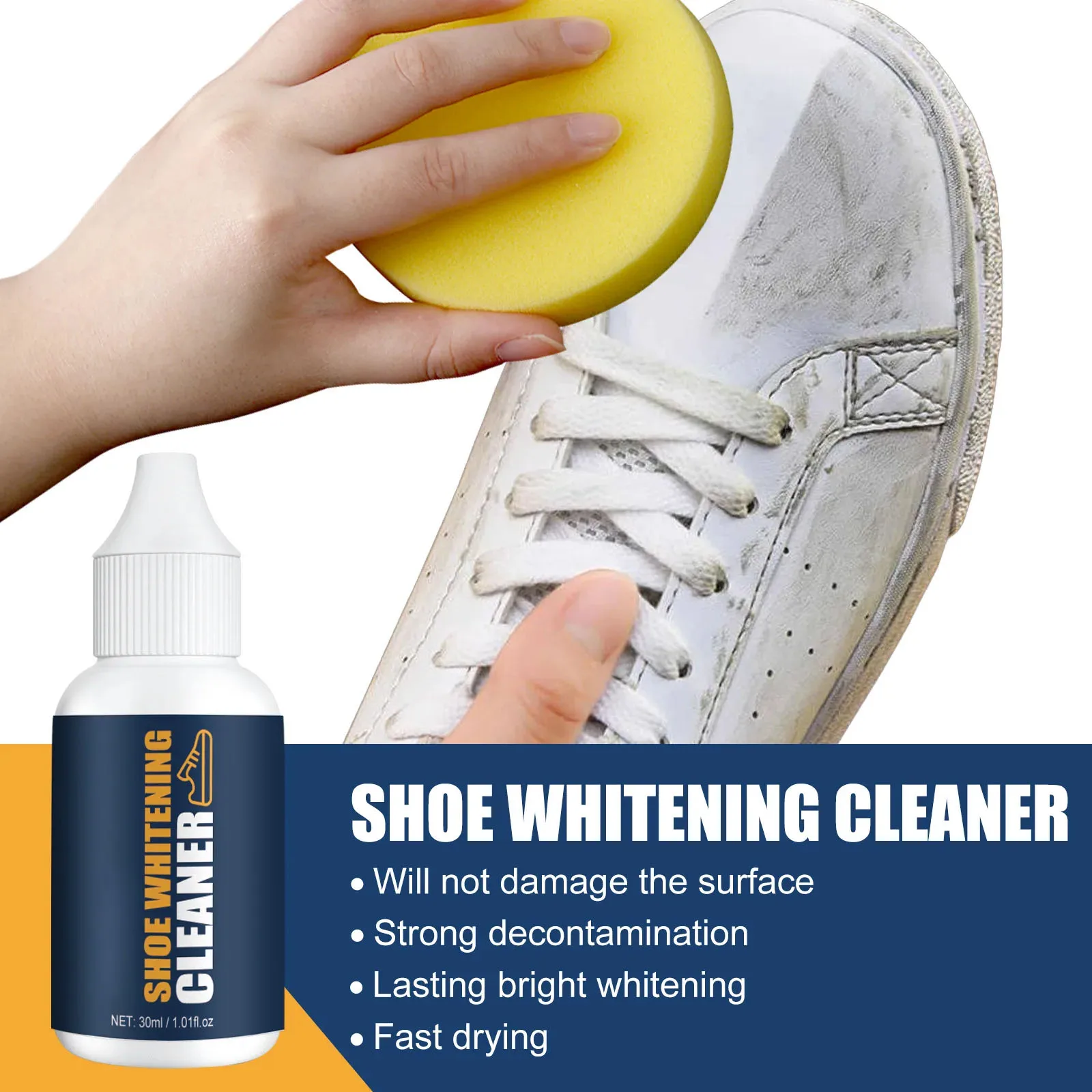 Shoe Whitening Cleanser Deep Cleaning Brightening Remove Yellow Stains Maintenance of Sports Shoe Edge Decontamination Cleaner 3