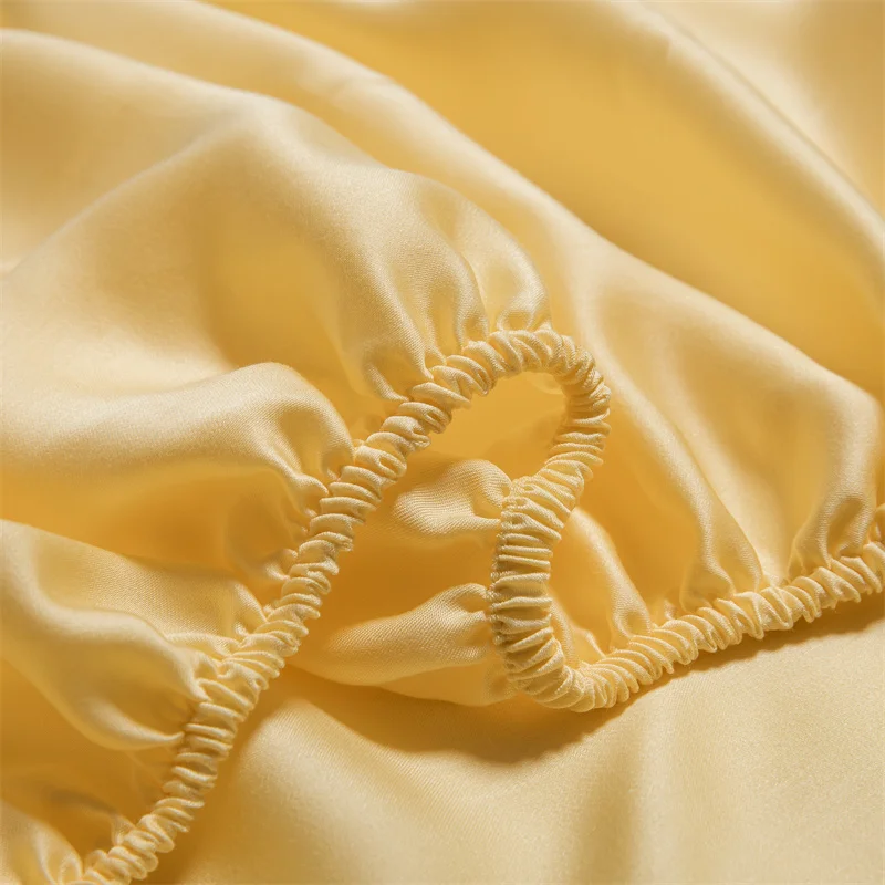 Real Silk Fitted Sheet Natural Mulberry Silk Fitted Sheet Mattress Cover Customized Size Silk Sheet Solid Color Fitted Sheet 4