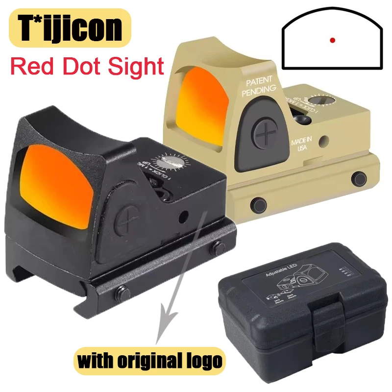Tactical Optic Red Dot Sight Collimator Hunting Rifle Reflex Scope Fit Pistol Rear Base Airsoft 20mm Rail Glock17 Rail