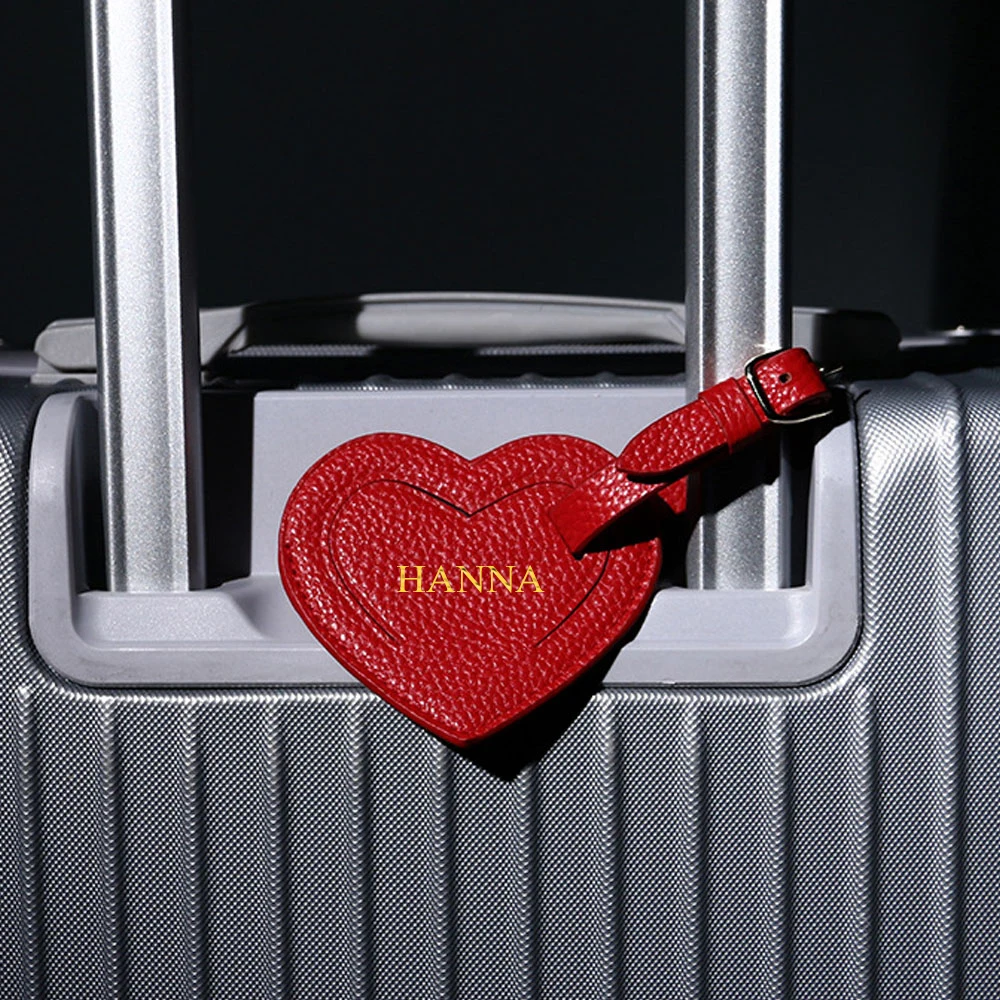 Personazlized Name Real Leather Luggage Tag Custom Letters Travel Accessories Suitcase Bag Label Luxury Trolley Case Marker Tag