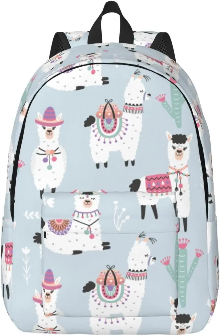 

Backpack Casual Lightweight Alpaca Laptop Backpack Men Women Travel Bag Outdoor Canvas Daypack