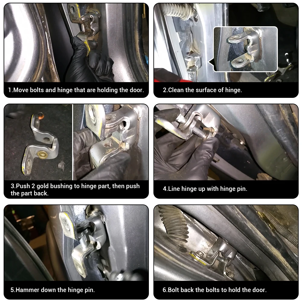 Door Hinge Repair Kit For Nissan Navara 97-05 D22 Truck Pickup High Strength Corrosion-Resistant