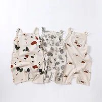 Summer Baby Rompers Waffle Boys Clothes Sleeveless Girls Jumpsuits 1