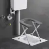 Foldable Toilet Seat Anti Slip Pad under The Stool Leg Easy to Wash Toilet Chair Seat Commodes Chair for Bathroom Adults Seniors 4