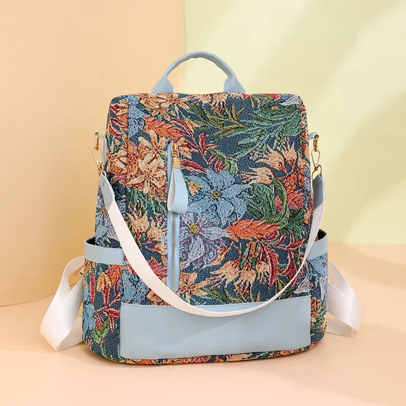 Moda donna zaini in Nylon borse per libri scolastici femminili zaino da viaggio di grande capacità Femme nuovo zaino Casual Sac 2024 - immagine 5