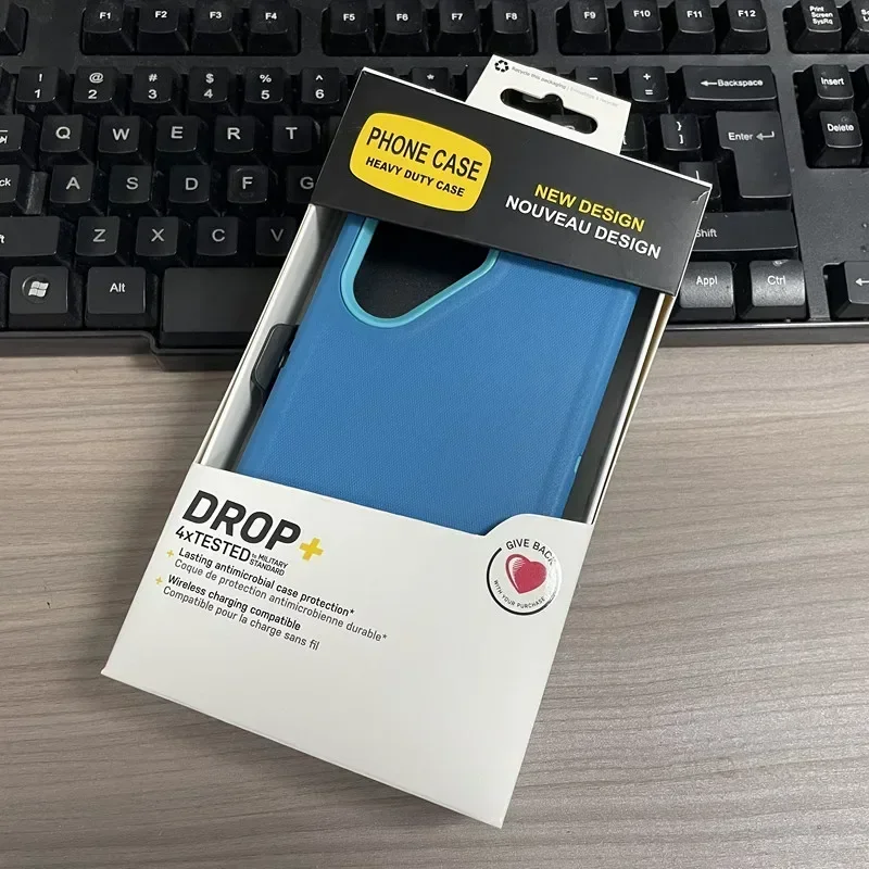 Heavy Duty Silicone Rugged Defender Case with Belt Clip and Anti-Drop Protection