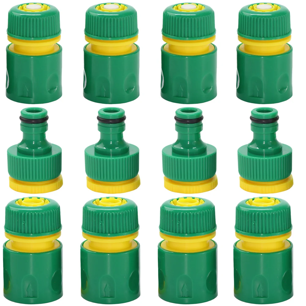 3PCS Green 1/2Inch Garden Hose Coupling Adapters Water Tap Quick Connector Irrigation Pipe 16mm Joints Repair Eng Plug Accessory