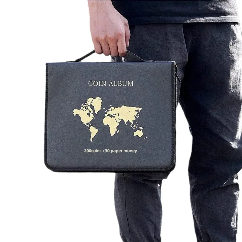 Euro Coin Collection - Album Per Monete Con 300 Tasche - Custodia In PU Con Finestre Trasparenti - Per Penny, Euro, Dollari E Francobolli