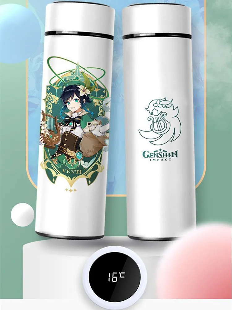 

Game Genshin Impact Paimon Klee Keqing Ganyu Hutao Vacuum Thermos Water Cup Student Animation Intelligent Insulation Cup