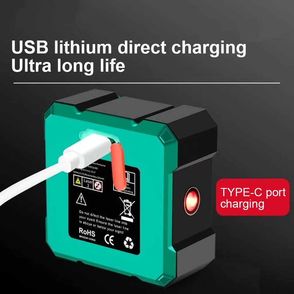 Laser Digital Protractor Inclinometer Level Angle Gauge USB Rechargeable Goniometer Level Box LCD Backlit Magnetic Angle Finder