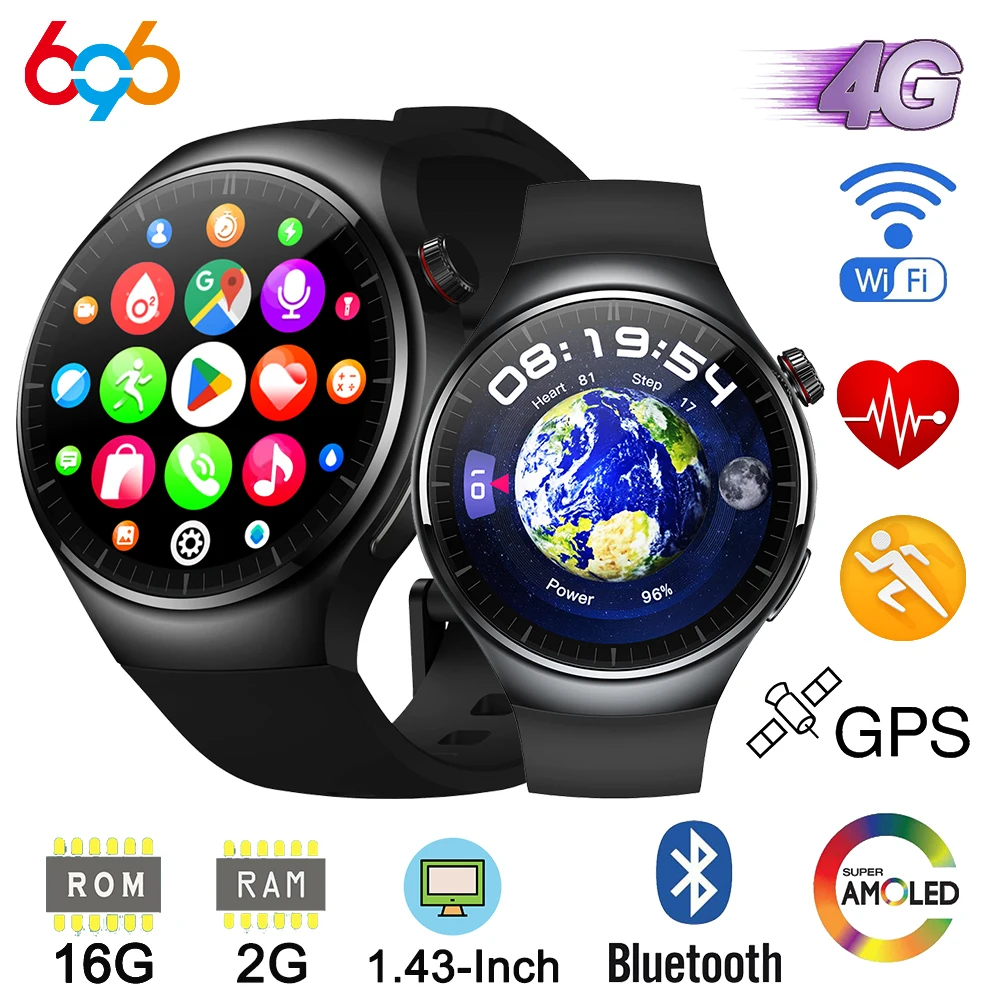 

Смарт-часы мужские с AMOLED-экраном 1,43 дюйма, GPS, пульсометром и оксиметром