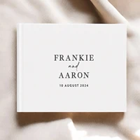 Персонализированная свадебная гостевая книга для помолвки, девичника, дня рождения, свадебного душа, книга на память, горизонтальная книга с подписью — изображение 4