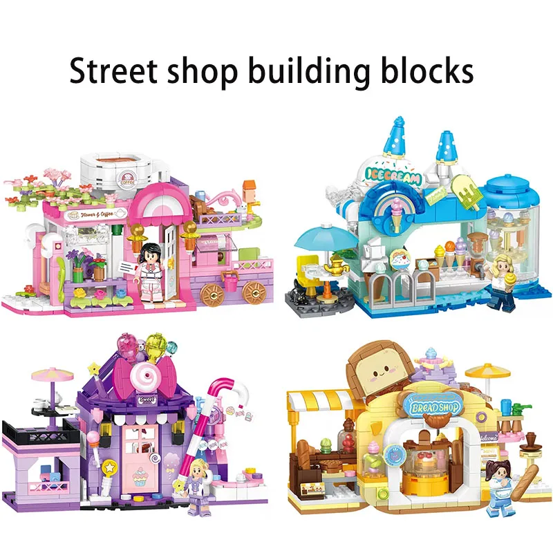 

Building Blocks Enjoy A Series Of Street Shops Hand-assembled Educational Toys Desktop Ornaments Girl Gifts