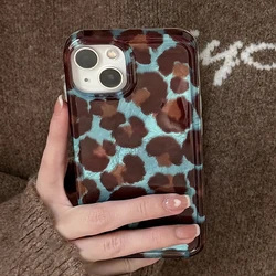 Korean Cute Leopard Print Gradient Feather Texture Phone Case for S25 5G (YSK-197YS241023101)