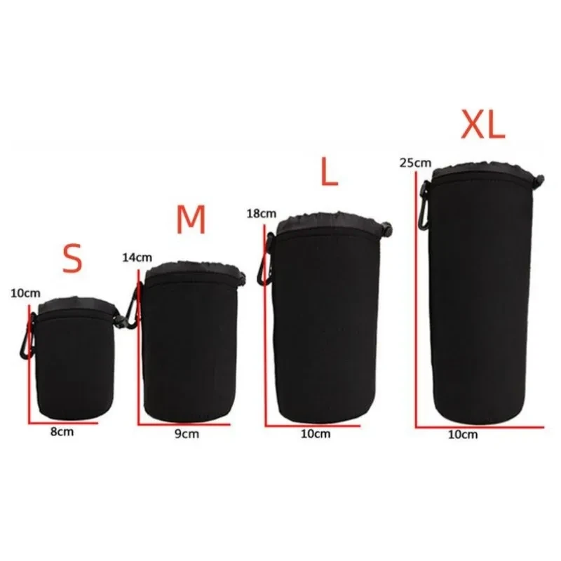 10pcs/lot S M L XL Neoprene waterproof Soft Camera Lens Pouch bag Case Size