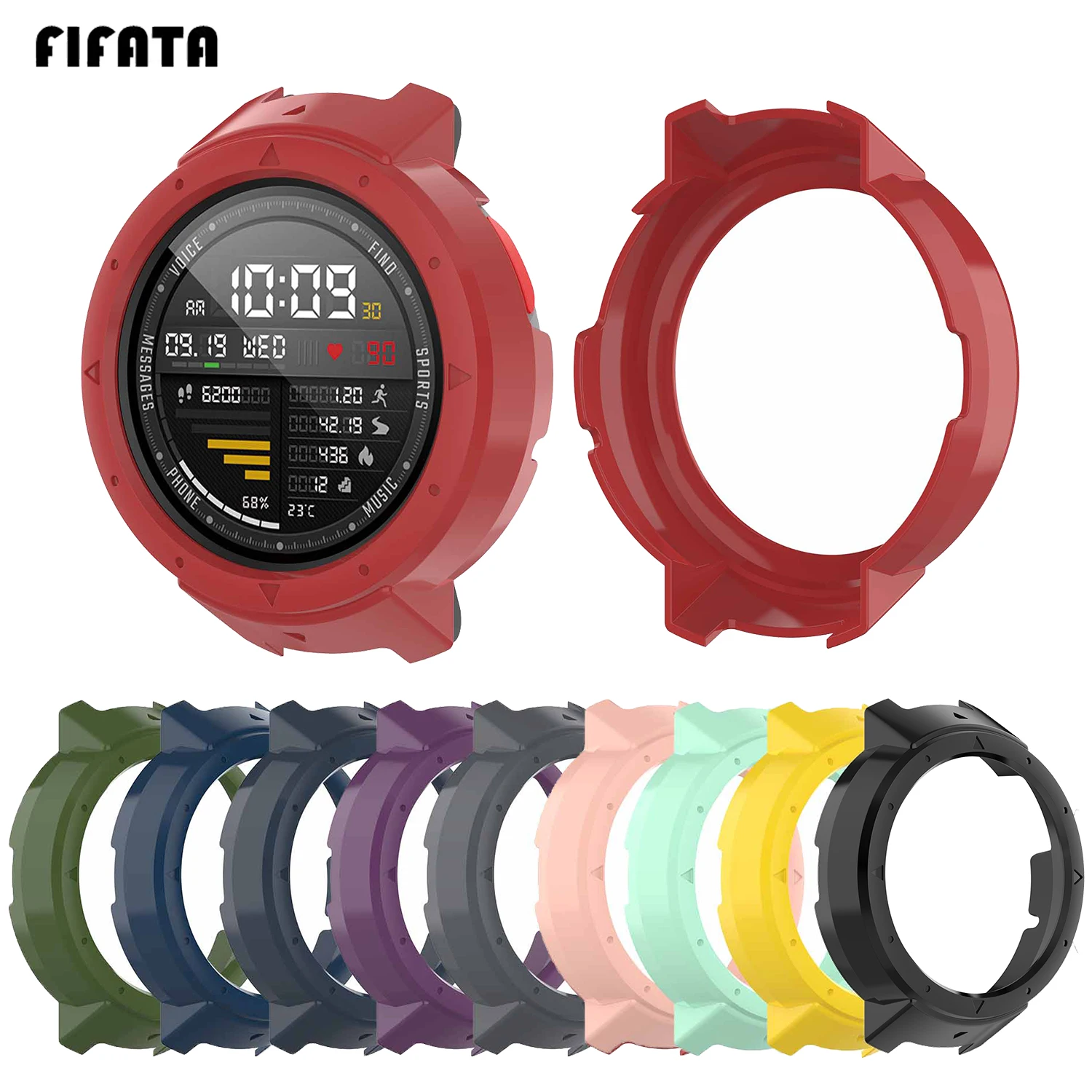 Custodia Protettiva Per Pc "Ata Per Huami Amazfit Verge Custodia Protettiva Per Orologio + Cinturino In Silicone Morbido Per Huami Amazfit Verge 3 Sma