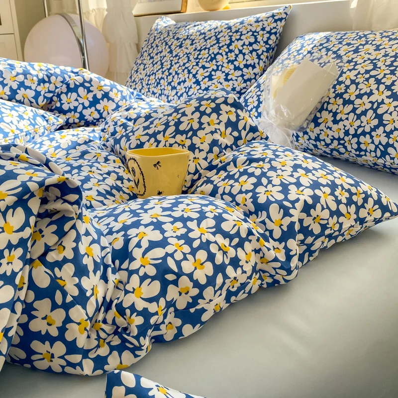 

Bonenjoy Bedding Set Floral Style Duvet Cover Pillowcase and Bedsheet Home Bed Linen Set Single/Queen Size Bedclothes 이불세트