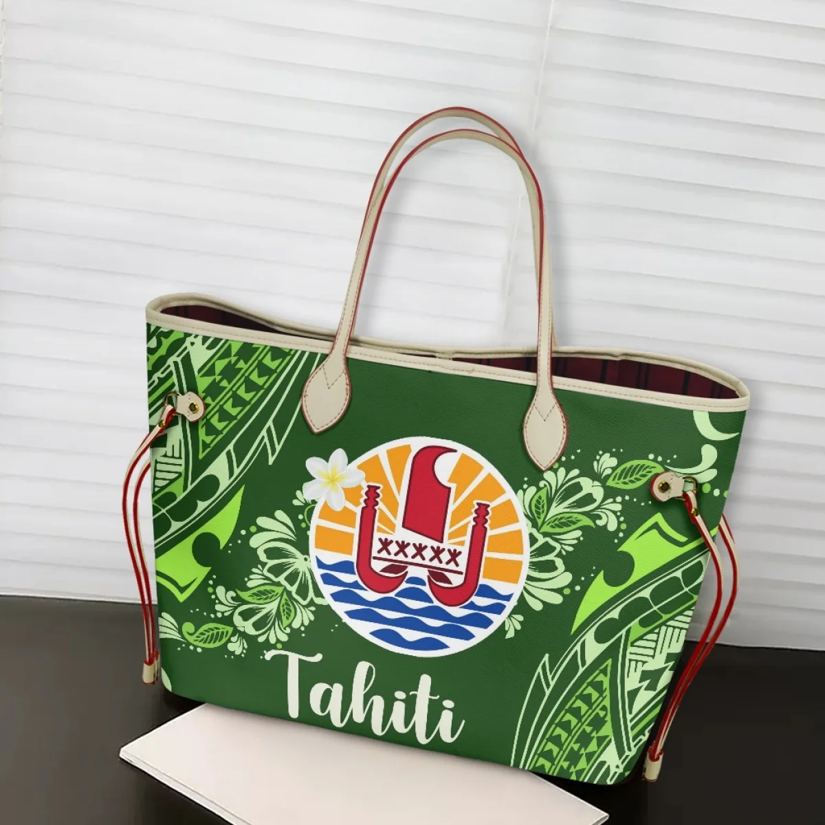 

Сумка-тоут на плечо с принтом Таити, повседневная большая сумочка для покупок, модный уличный водонепроницаемый клатч для женщин