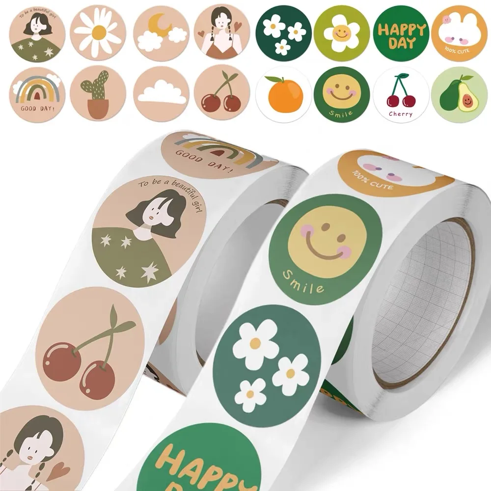

100-500pcs 1inch Cute Scrapbooking Stickers DIY Handbook Diary Sticker Envelop Thank You Sticker Small Business Gift Decoration