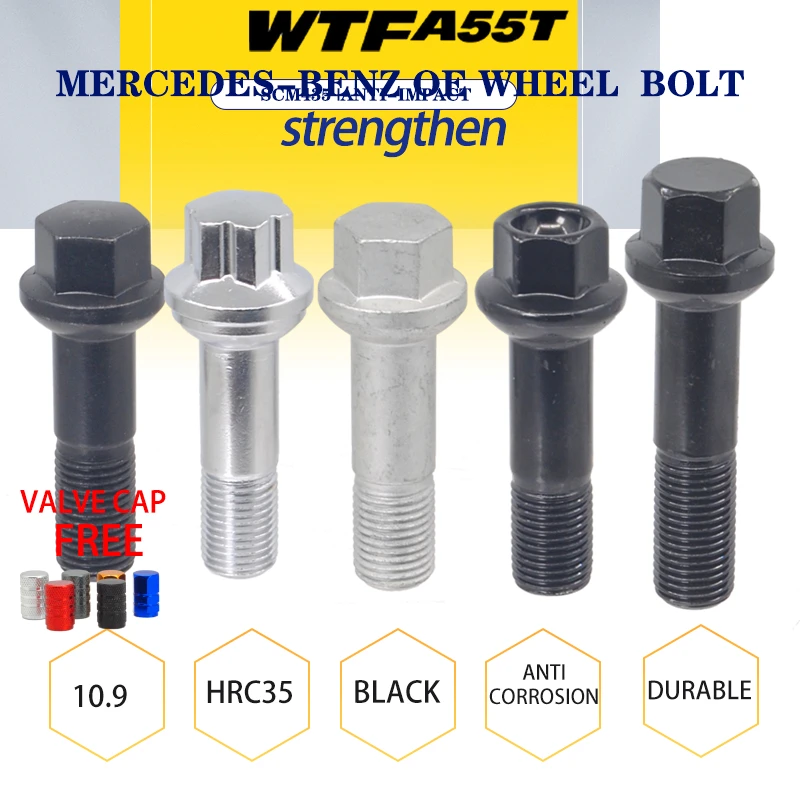 AUTO WHEEL OE LUG BOLTS LONGER FOR MERCEDES BENZ A B C E S G GLK GLC M ML M14*1.5 REMARK CAR MODEL AND THREAD LENGTH.