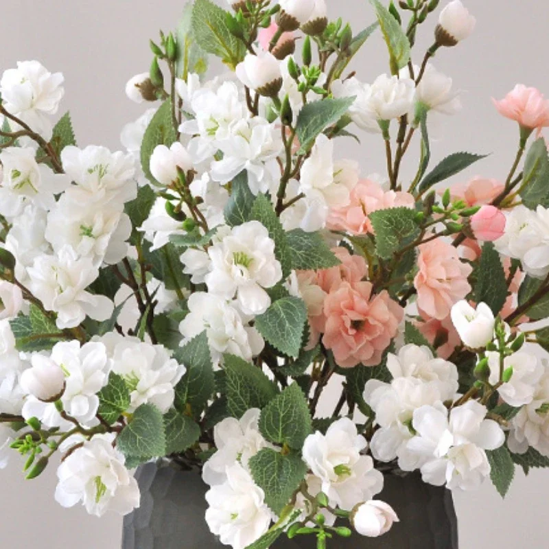 Artificial Silk Camellia Bouquet for Home or Wedding Decor, Photography Prop