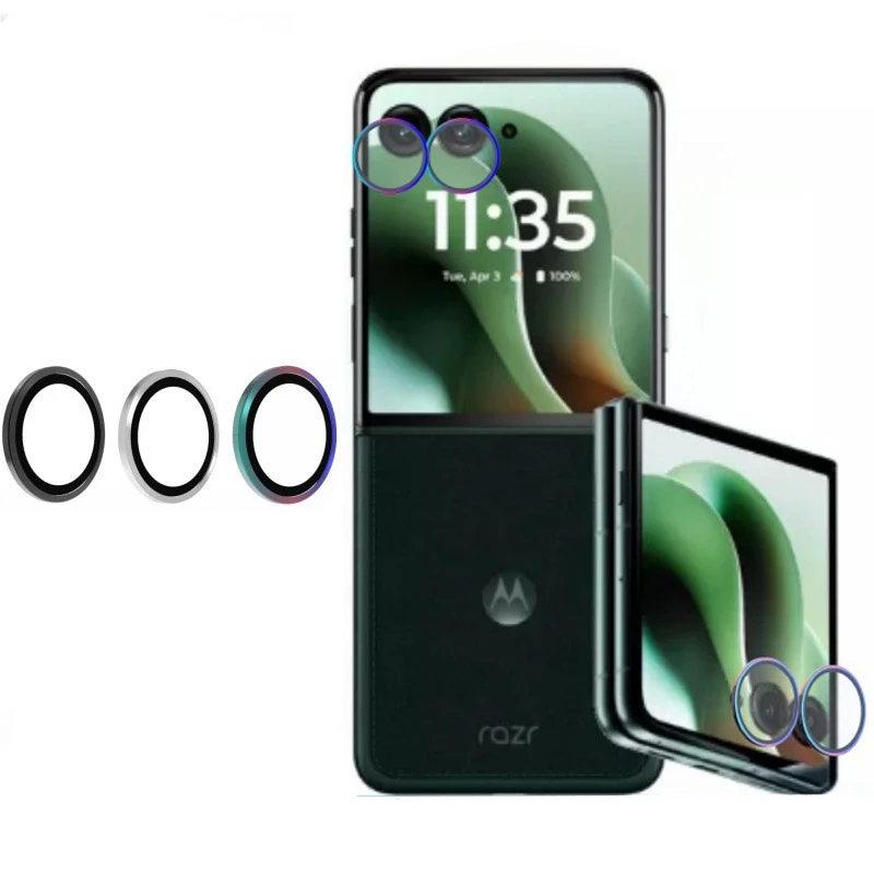 Anti-Glare Transparent Lens Film with Anti-Friction Metal Camera Ring Protector