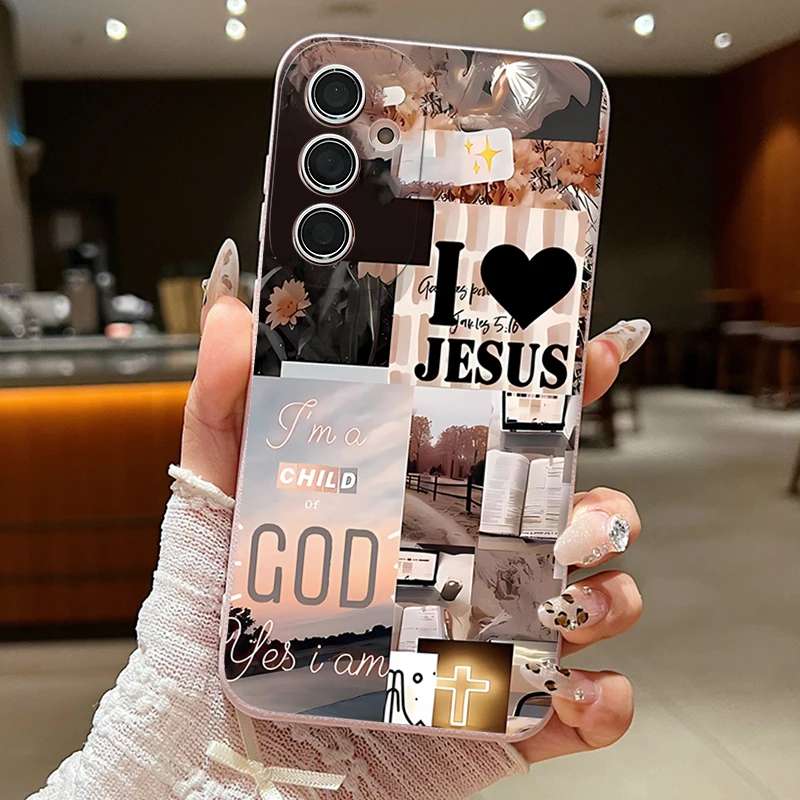 Jesus Collage Pattern Soft Phone Case