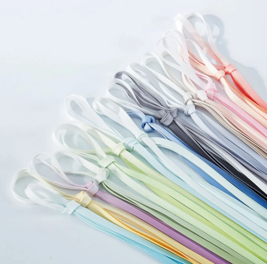 Canvas white shoes gradient shoelaces transparent double-layer flat belt gradient shoelaces