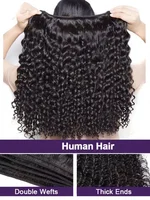 30 34 pouces vague profonde cheveux humains paquets cheveux bouclés tissage brut non transformés Tissage Double trame vierge Extensions de cheveux 4