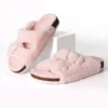 Crestar Fur Fuzzy Cork Slippers For Women Fashion Plush Open Toe Clogs Slippers Winter Warm Fluffy Slippers Furry House Slides 2