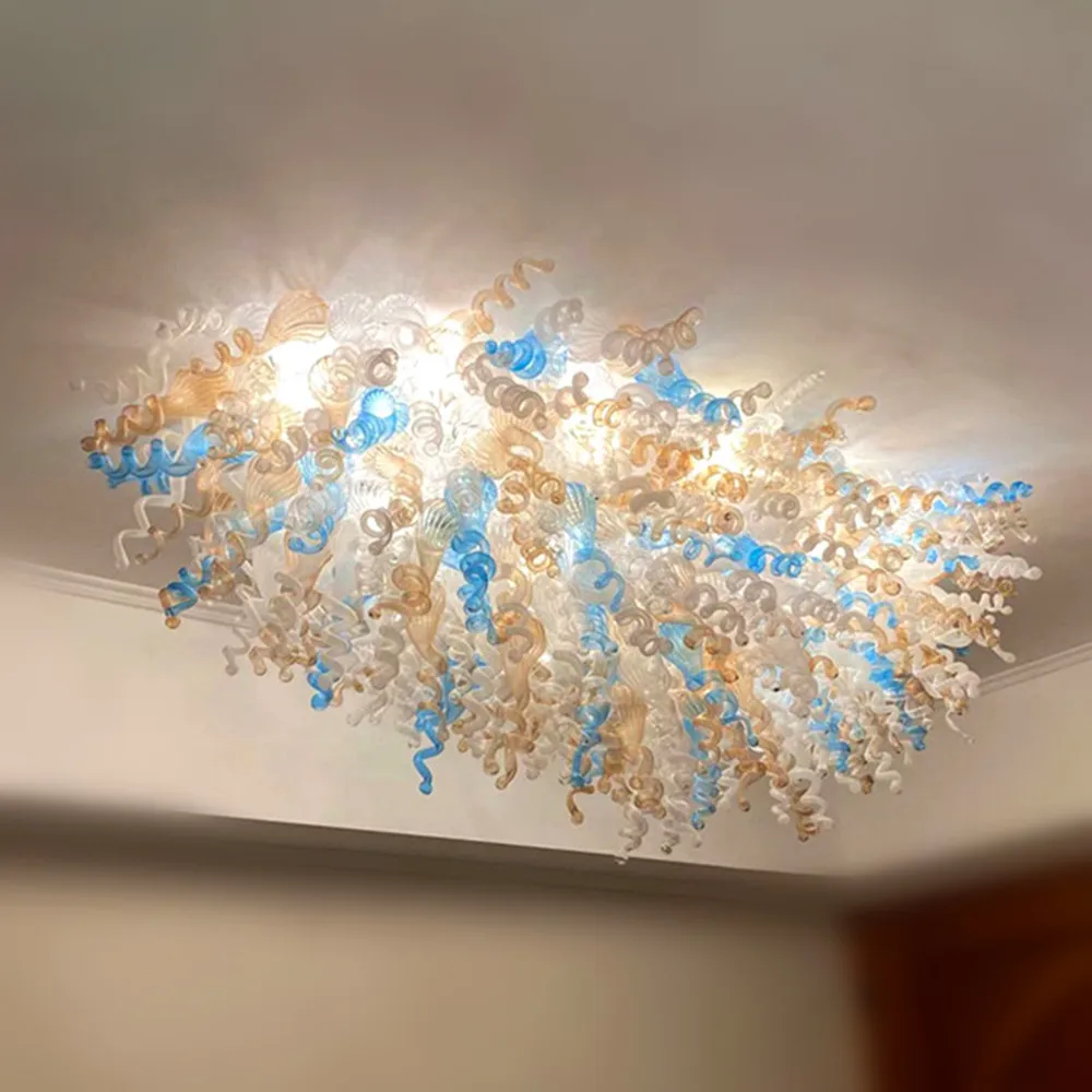 

Luxury Ceiling Lamps Art Decor American Style Hand Blown Chihuly Glass Chandelier Lighting
