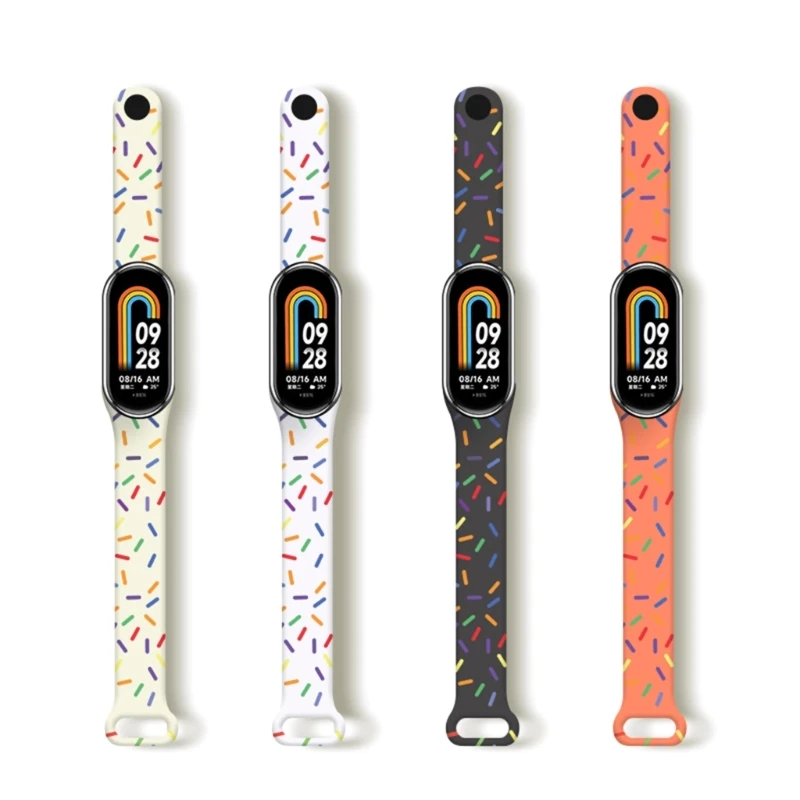 

Colorful Rubber Band Wristband Replacement Strap Breathable Comfortable Watch Band Suitable for 3/4/5/6/7 for Children Dropship