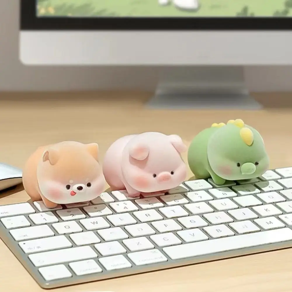 Flocking Computer Monitor Decoration Panda Dog Desk Ornament Screen Animal Model Elephant Cartoon Center Console Doll