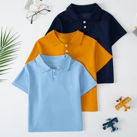 Children’s Solid Color POLO Shirt Boy Handsome Fashion Sports T-shirt Lapel Comfortable Half Sleeve.