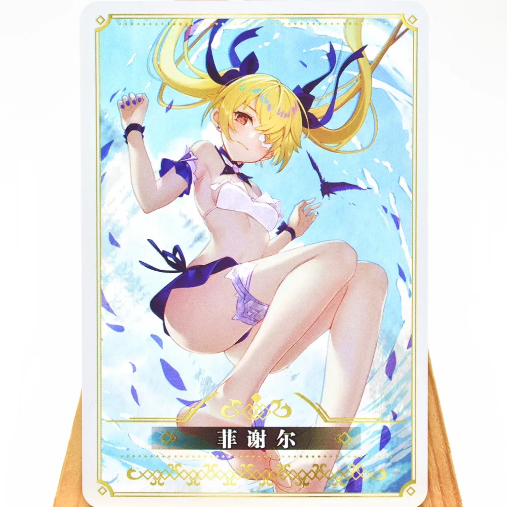 

New 27Stks/Set of Anime Game Genshin Flash Card ACG Lithography Hybrid Flash Sexy Girl Kawaii Card Collector's Favorite Toy