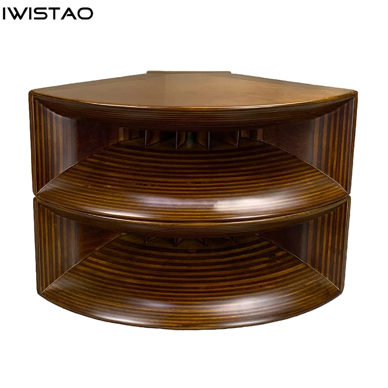 IWSITAO 1 Pair Hyperbolic Stable Diffusion Empty Wooden Horn 1 Inch Throat Birch Plywood Wide 400MM with Adapter