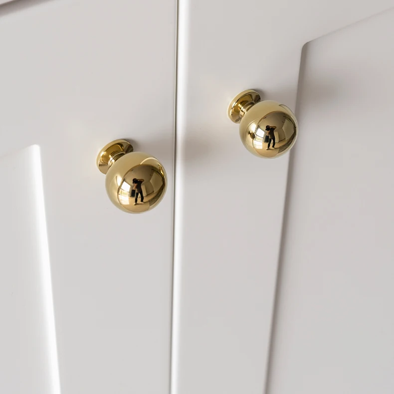 solid brass drawer knob and handle set gold