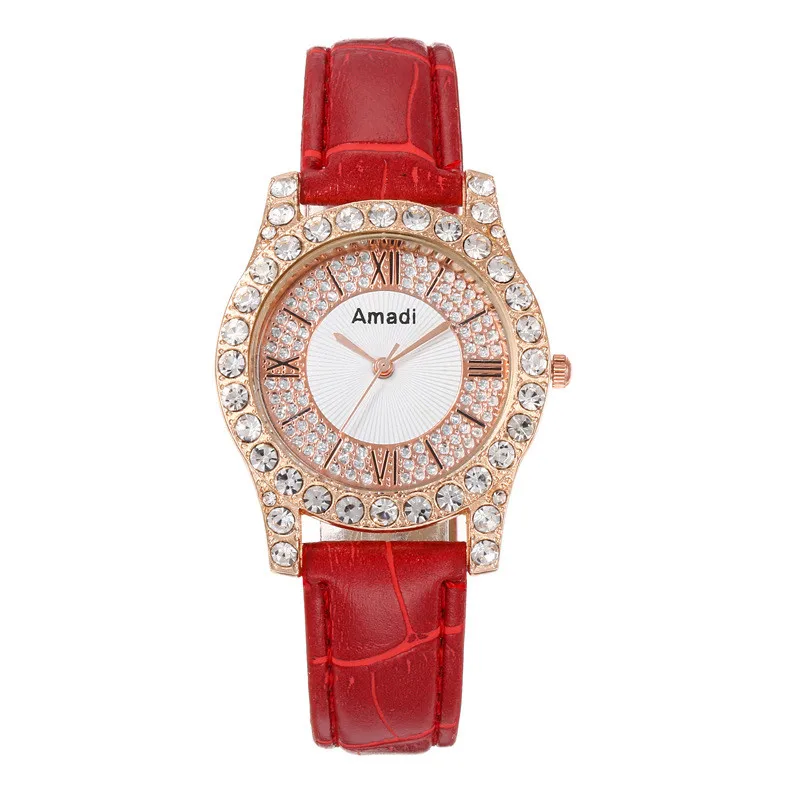Women's diamond studded belt watch, elegant ladies' watch with sparkling diamond decoration