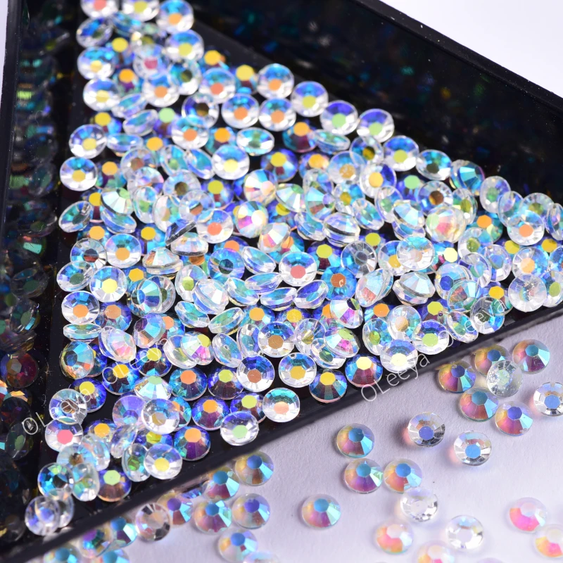 Strass Pailletés Cristal AB Dos Plat - Pour Vêtements, Nail Art, Décoration