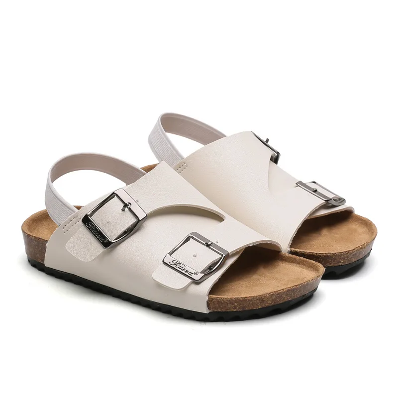 Summer New Children Frosted Cork Sandals for Boys and Girls Light and Thin Beach Shoes Comfortable Cool Sandals for Outdoor