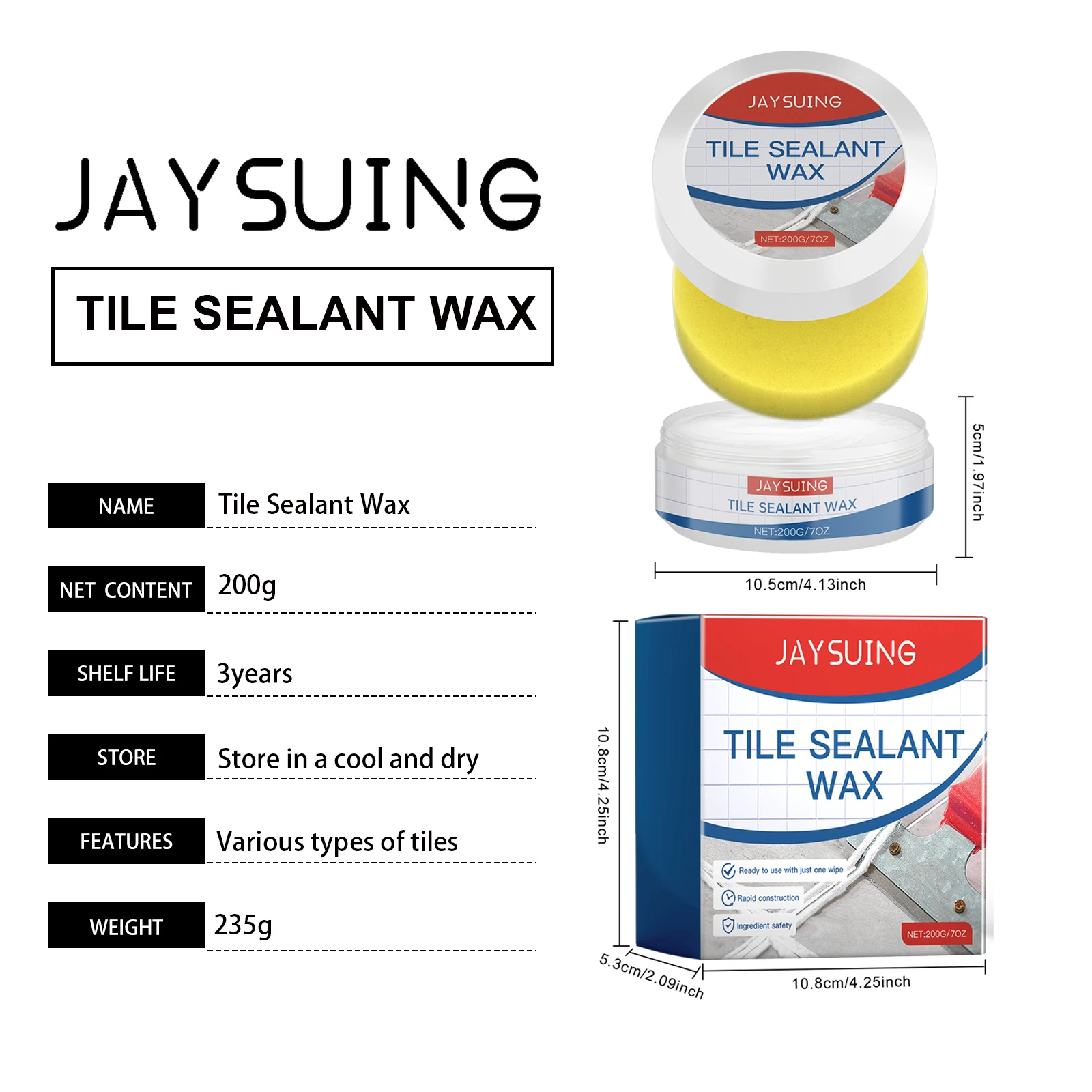 200g Seam Isolating Pastes Tile Grout Protections Wax with Easy Application Heat Resistant and Washable for Home Renovation