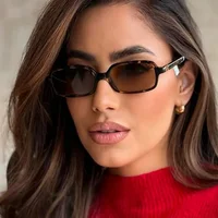 KLASSNUM Lunettes de soleil vintage de luxe, petites et rectangulaires, pour femmes et hommes, style Y2K, punk, de marque, protection UV400, 2026 2