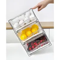 Organisateur de réfrigérateur, bacs de rangement de réfrigérateur empilables, conteneurs de stockage des aliments réutilisables, organisateur de tiroir de réfrigérateur dans la cuisine à domicile 5