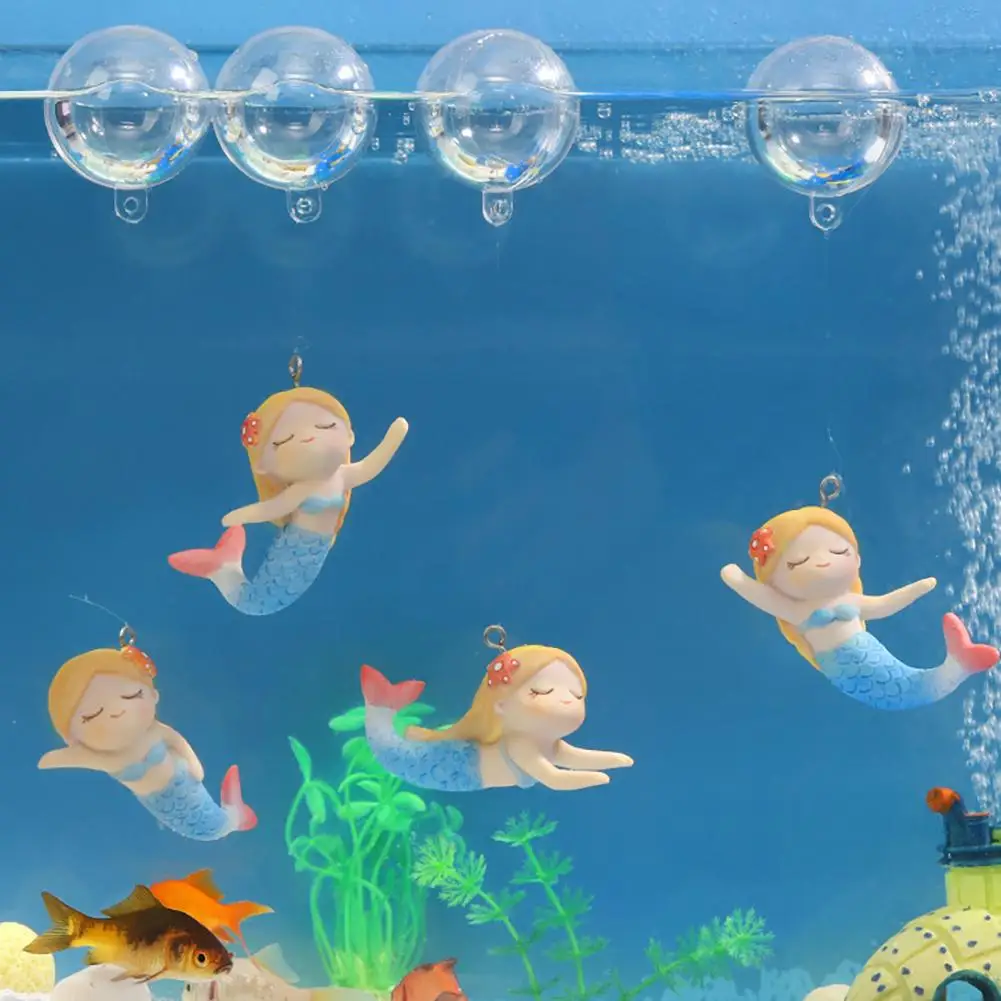 Aquarium Ornament Floating Mermaid Resin Ornament Creative Cartoon