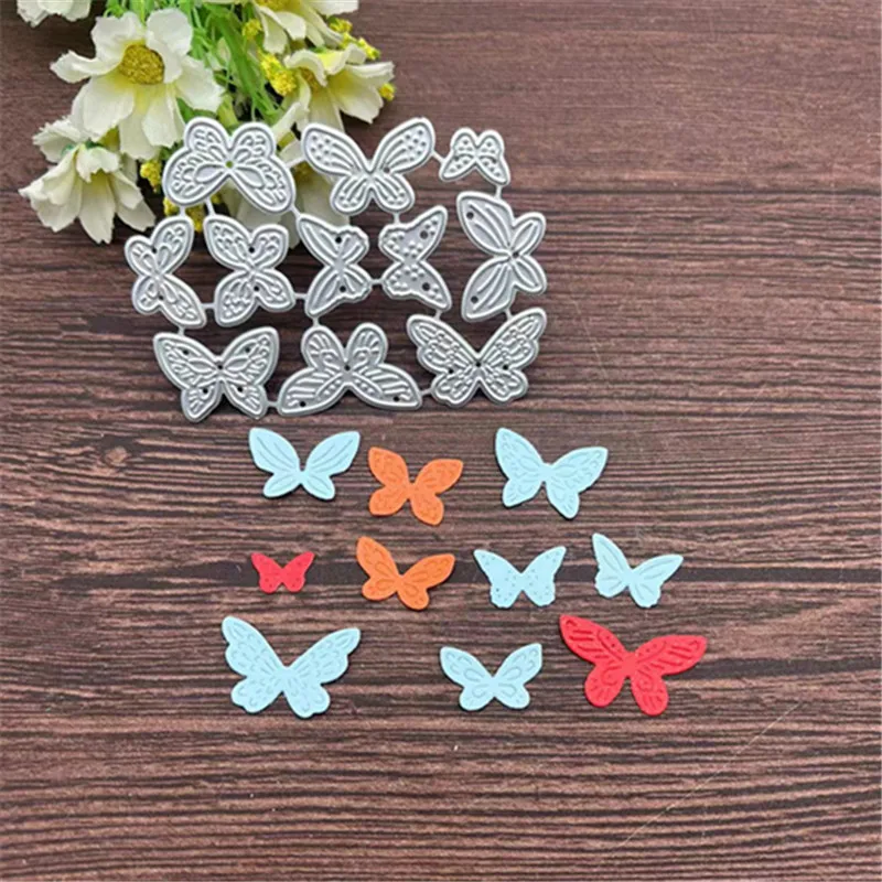 11pc butterflies kov stříhání zemře vzorníky pro DIY scrapbooking dekorační razicí handcraft šablona