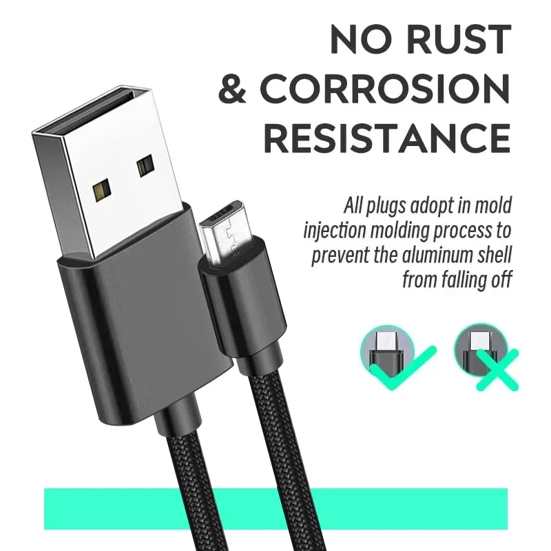 게임패드 조이스틱용 1M 2M 3M USB 충전 및 데이터 케이블, PS4 컨트롤러와 호환 가능