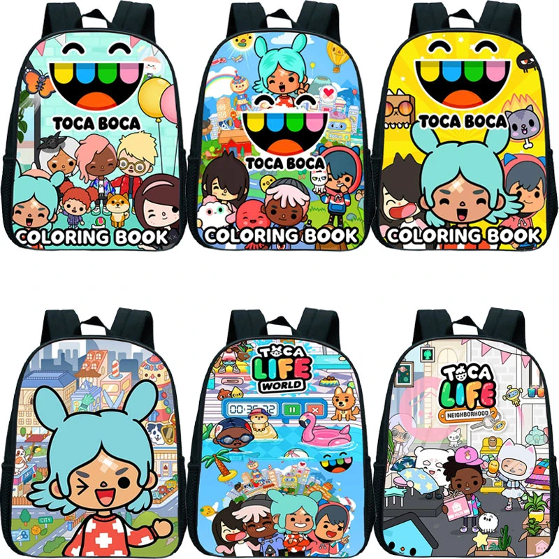 Toca Life World Backpacks Children Anime Rucksack Toca Boca Life World