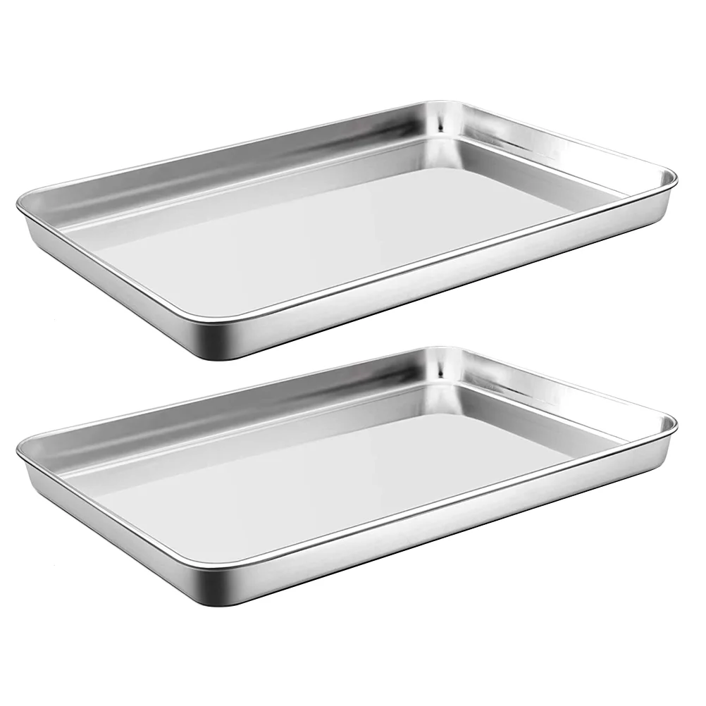 

Rectangular Stainless Steel Barbecue Sub Tray Container Storage Keeper Barbecue Tray Practical Restaurant Baking Dish