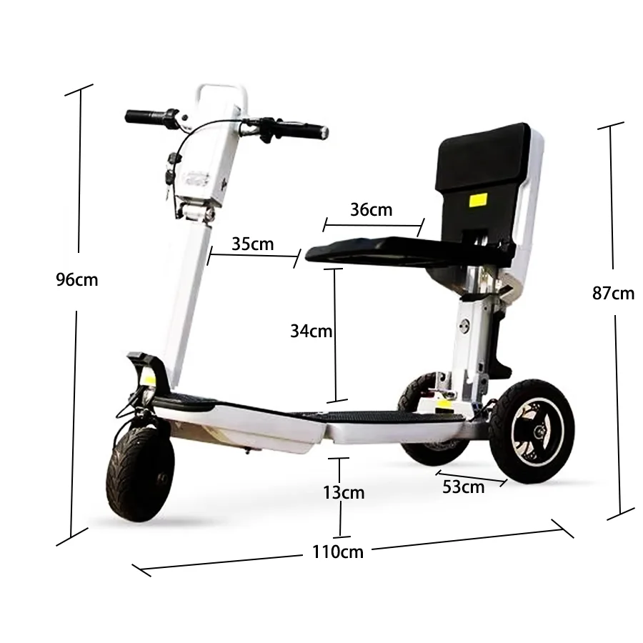 Electric Tricycle Adult Electric Vehicle Lithium Battery Elderly Scooter Foldable and Portable Small Mobility Scooter